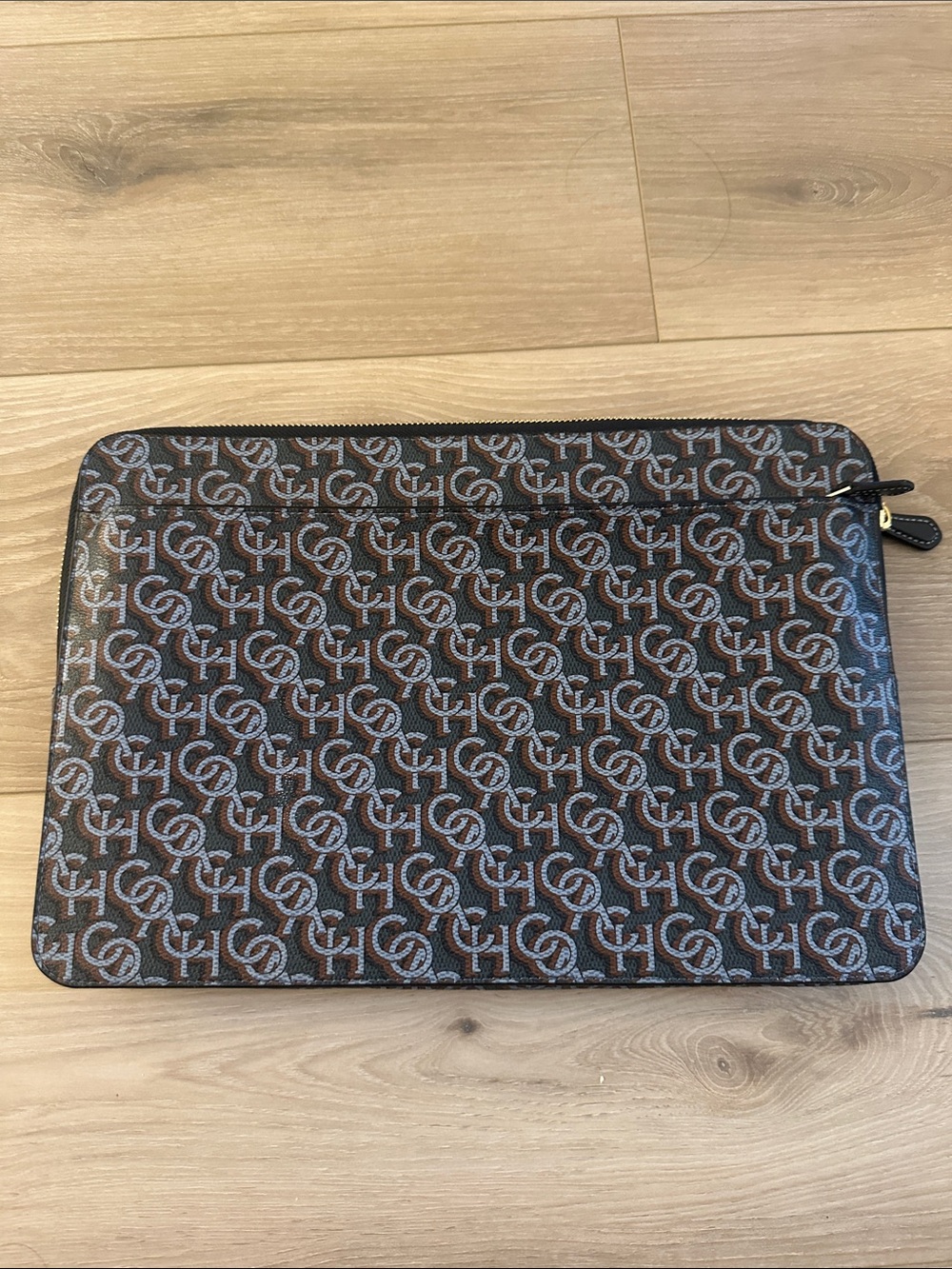 Coach Authentic Zip Laptop Pouch - Brown/Blue